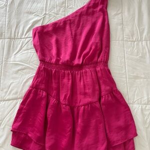 Steve Madden Fuchsia One-Shoulder Dress